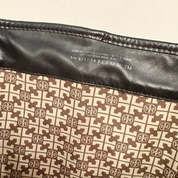 Tory Burch Leona Motorcycle Boot Black Leather Size 7